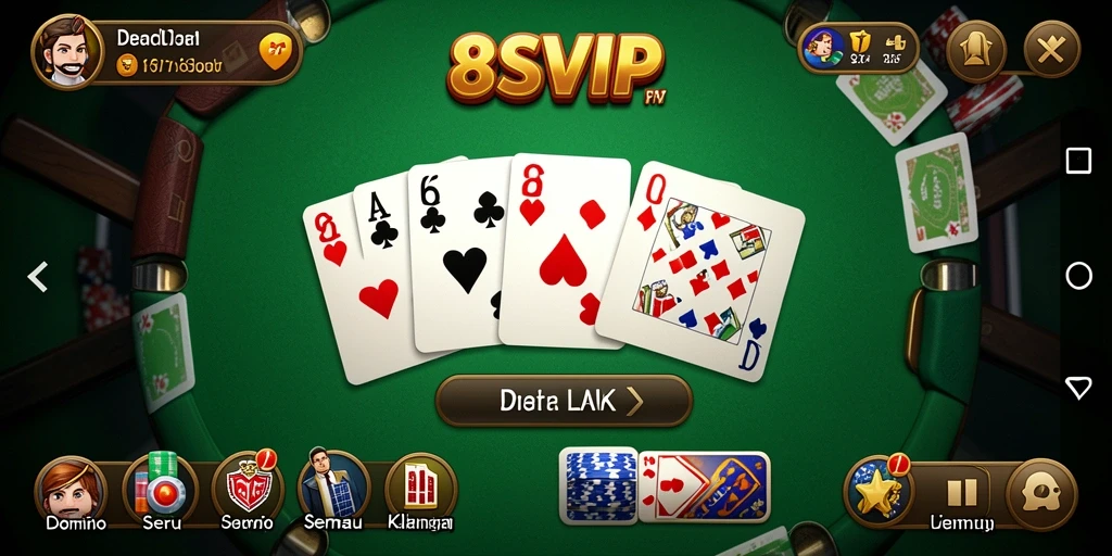 Screenshot gameplay 8SVIP yang menunjukkan keasyikan bermain Domino.