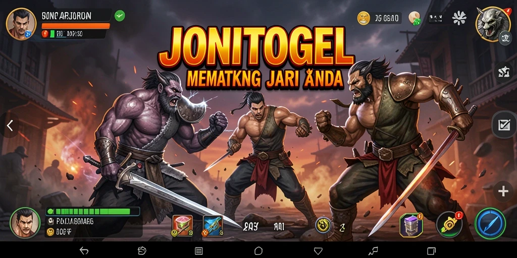 Gameplay JONITOGEL yang penuh aksi dengan pertarungan intens.