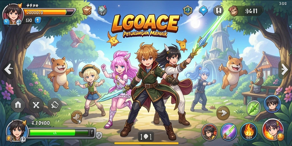 Tampilan gameplay LGOACE yang menarik dengan karakter Anime.