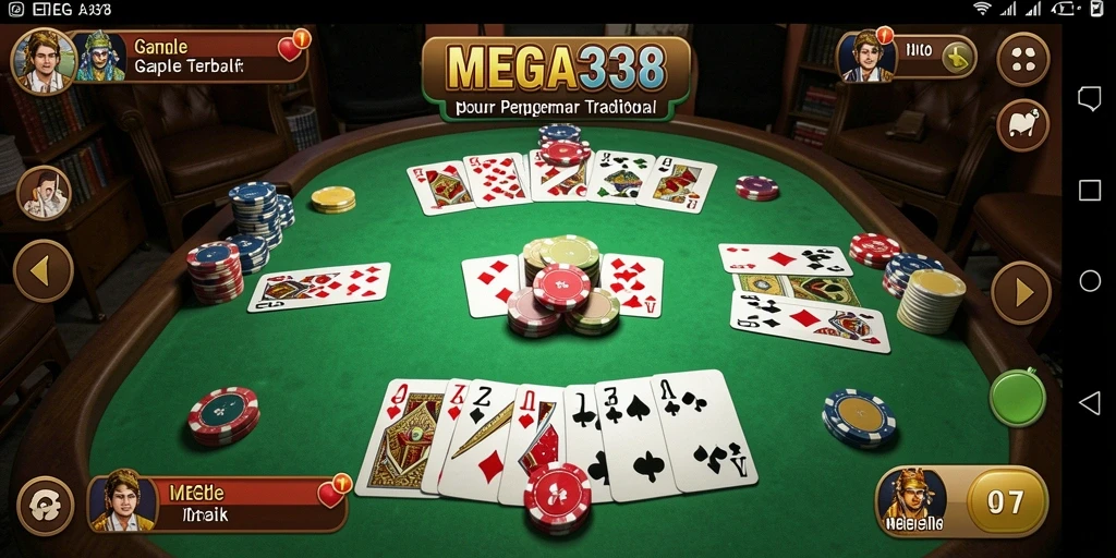 Tampilan gameplay seru dan penuh strategi dalam Gaple.